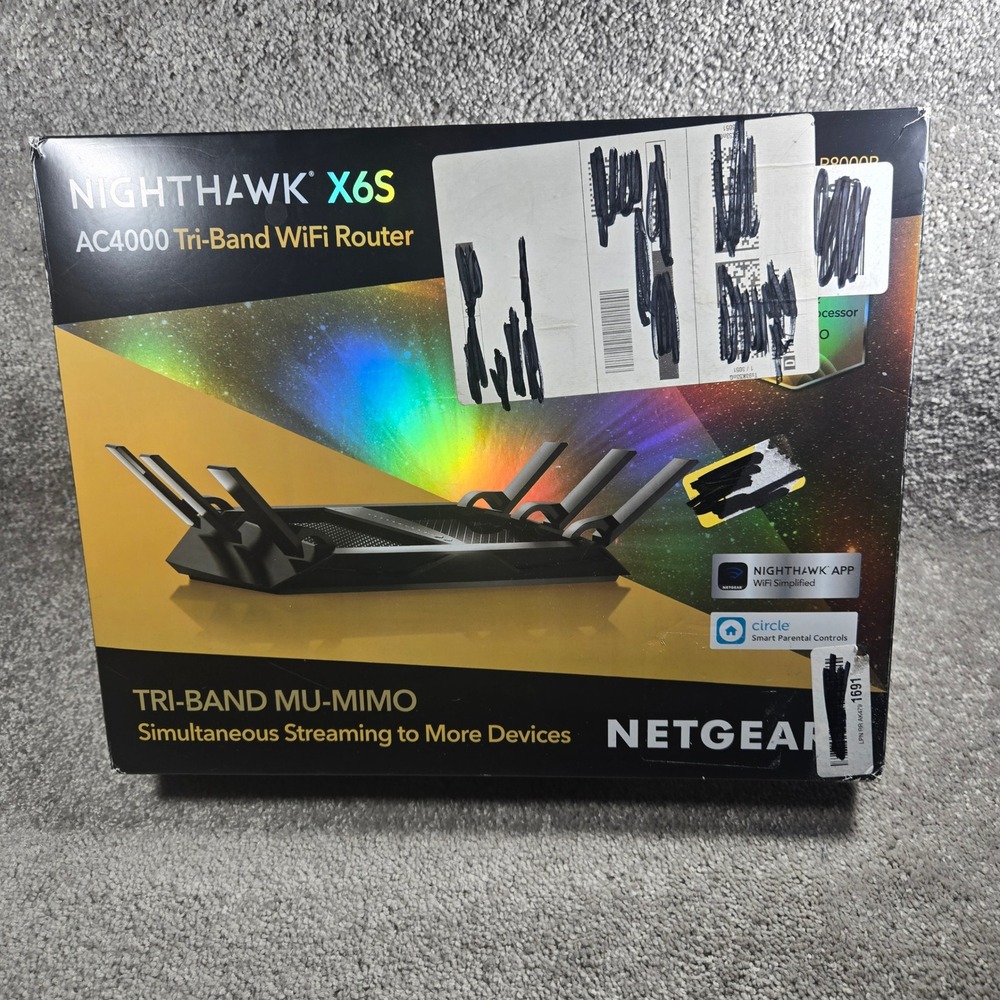 Netgear Nighthawk X6S AC4000 Tri-Band WiFi Router Black R8000P MU-MIMO‎ One Size